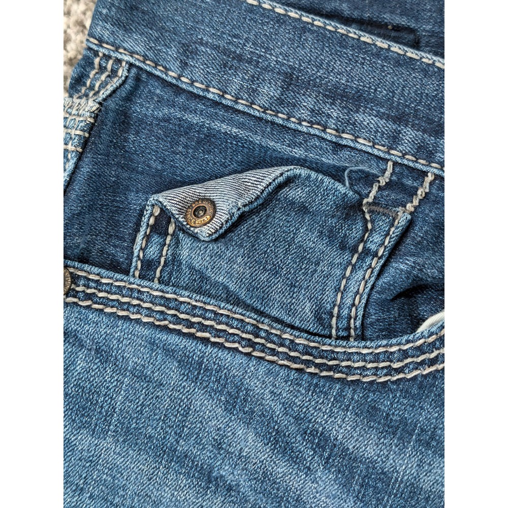 BKE Jake Straight Leg Jeans Mens 33R Medium Wash Denim Blue Contrast Stitch - Picture 6 of 16